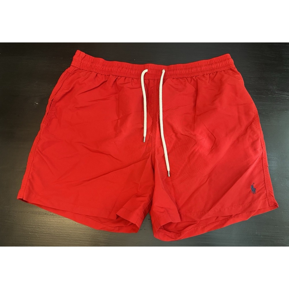 *Polo Ralph Lauren Men's Red Swim Trunks Size XXL/2XL‎ Inside Pocket